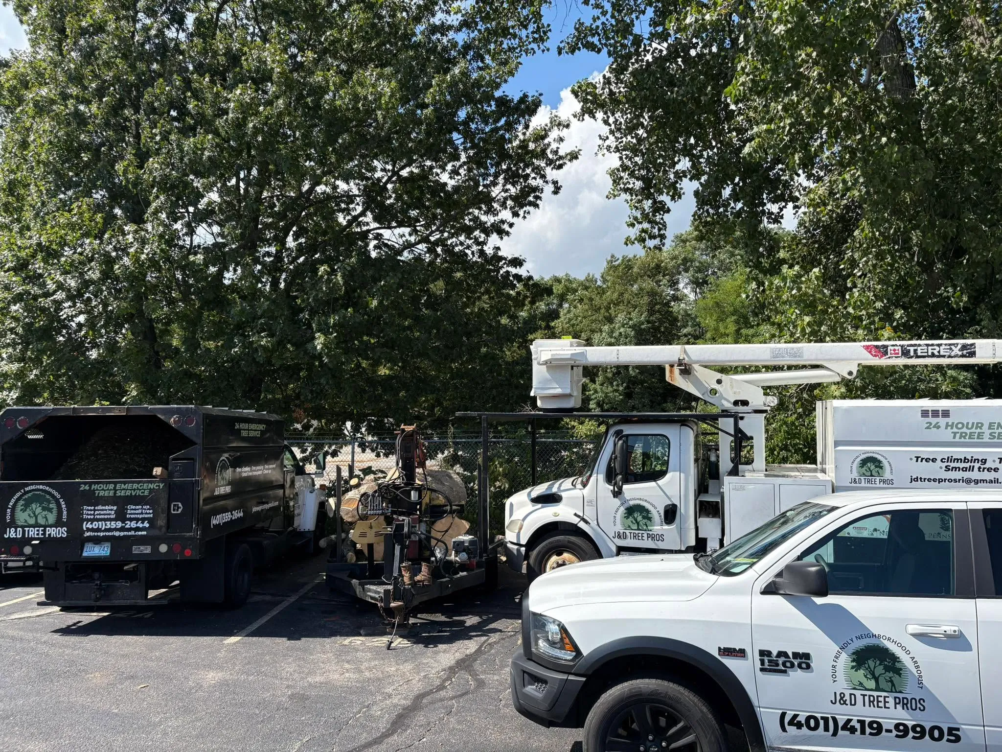 J&D Tree Pros trucks and equipment