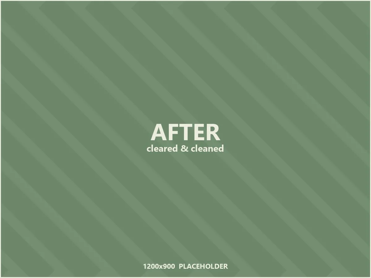 Placeholder: the yard cleared and cleaned after removal